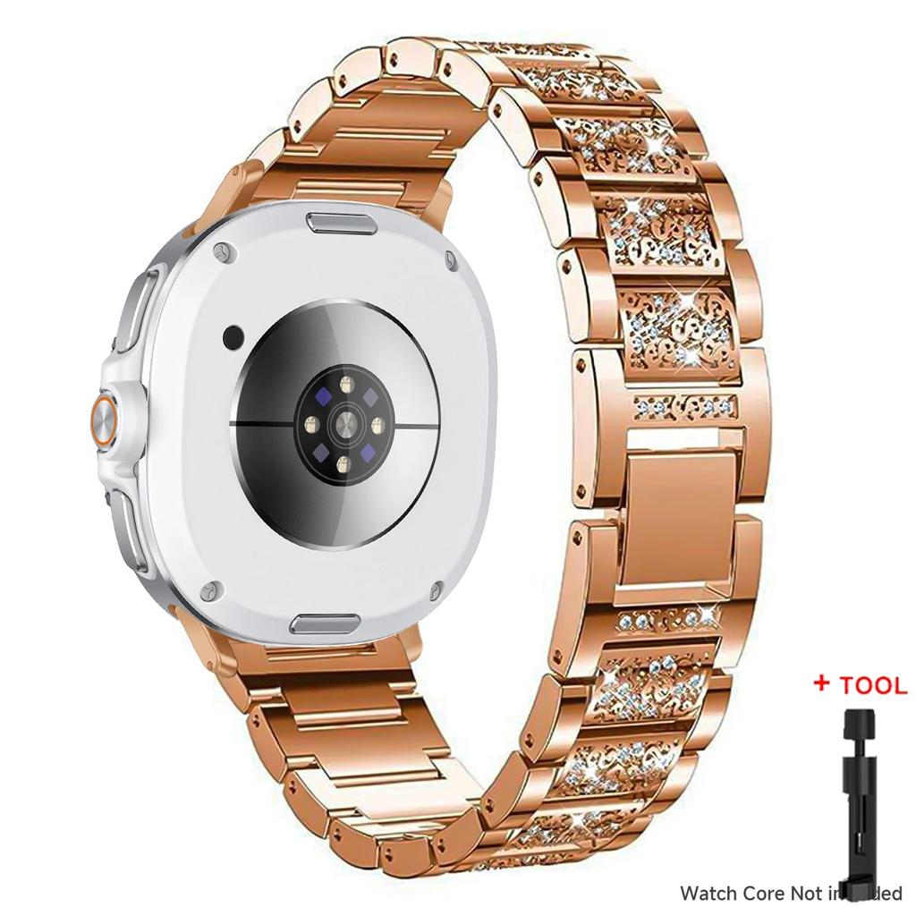 För Samsung Galaxy Watch 8 40mm 44mm / 8 classic 46MM Metall Bling Rostfritt stålband För Samsung watch Ultra 2025/7 Ultra 47MM