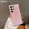 Luxury Glitter Dazzling Lattice Leather Phone Case For Samsung S24 S23 S25 Ultra S22 Shockproof Bumper Protector Hard Back Cover