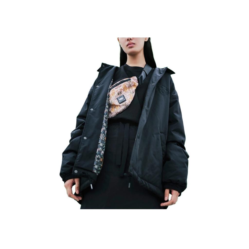 Onitsuka Tiger Coach Jacket Fashion Comfortable Versatile Lapel Single-Breasted Long Sleeve Jacket Unisex Jacket Black 2183B398-001