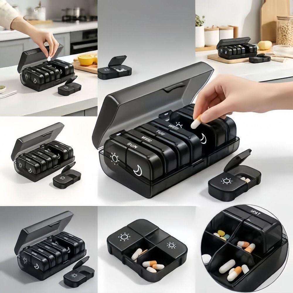 Moisture-proof Weekly Pill Organizer Sealed Pill Dispenser Easy Use Pill Box Daily Use