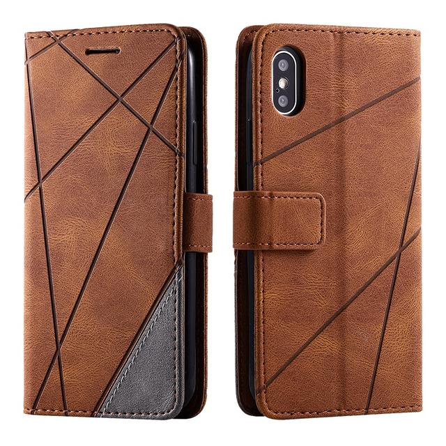 

Кожаный флип-чехол с геометрическим рисунком для Iphone 11 Pro X Xs Xr Max 6 6s 7 8 Plus Se 2020, чехлы-кошельки, держатель для карт, сумки с отделениями для денег For iPhone 11