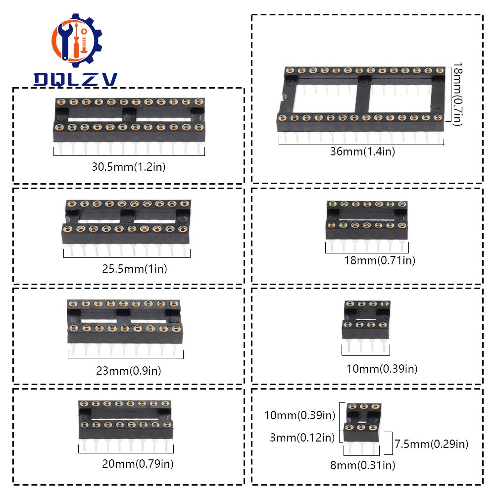 IC-Sockel 6P/8P/14P/16P/18P/20P/24P/28P DIP IC-Sockel Adapter Löttyp 28-Pin Schmaler Körper DIP-Sockel MCU-Sockel 24PIN