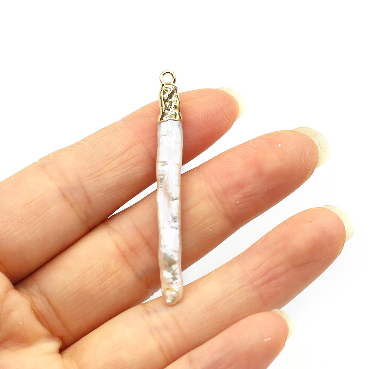 

1 шт., подвеска из белого искусственного жемчуга, стильные подвески цвета слоновой кости для самостоятельного изготовления женских и мужских ожерелий, аксессуаров для ключей, изготовления ювелирных изделий на День святого Валентина 1Pc/4.8-8.3×0.7cm белый