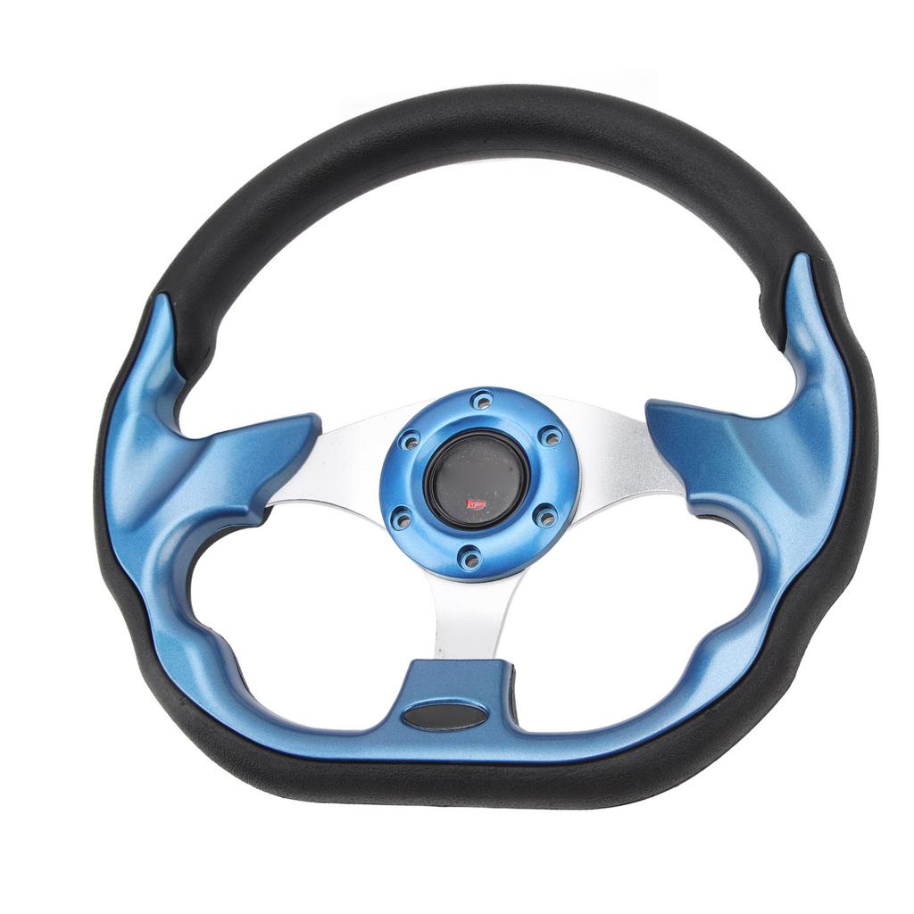 12.5 Inch Golf Cart Steering Wheel Universal 6 Holes Steering Wheel Replacement for E‑Z‑GO TXT & RXV Blue