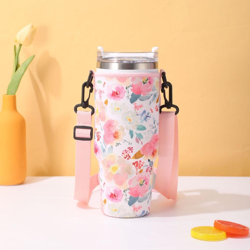 

Портативный изолированный держатель для кружки, прочная сумка для хранения, сумка для бутылки с водой, чехол для чашки с ручкой на 40 унций 09