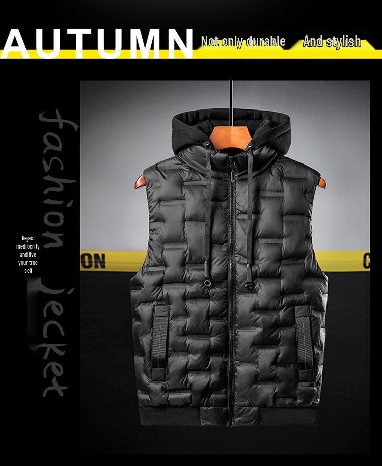 Men's Thickened Cotton Vest - Warm Sleeveless Outerwear for Autumn/Winter (MJ915)