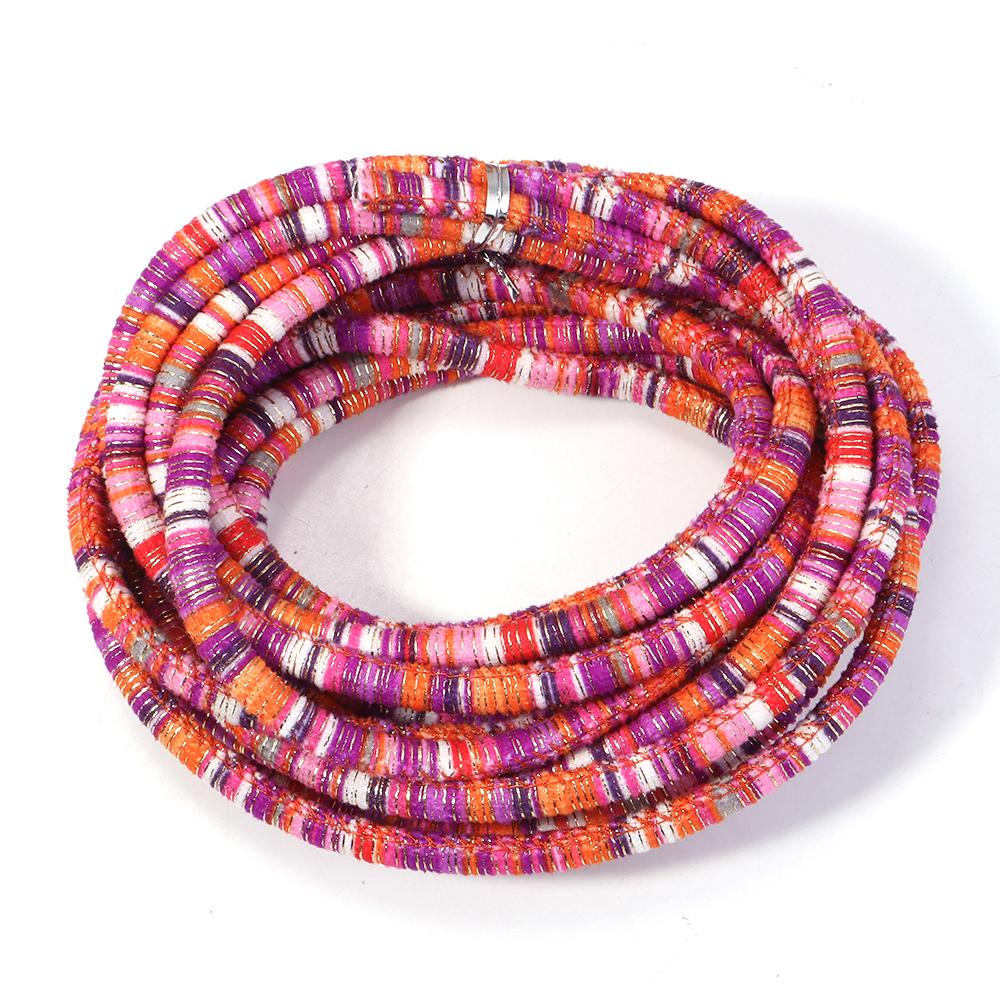 5Yards 6mm Round Cotton Cord Colorful Handmade Ethnic Style String Rope For DIY Jewelry Making Sewing Clothing Decor Accessories