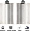 Door Mat Cotton Washable Black White Stripe 70x110cm