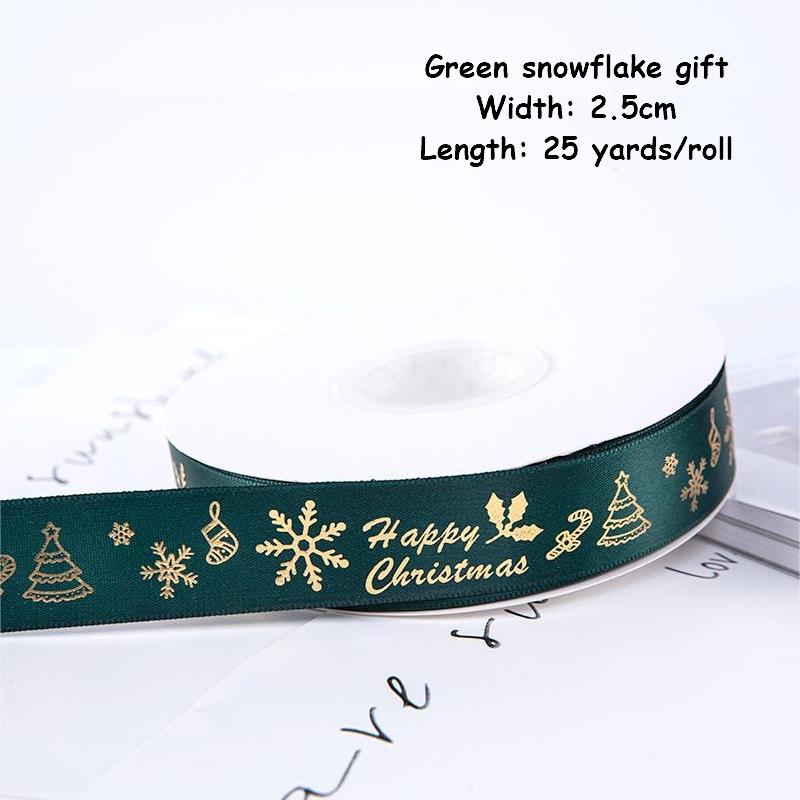 1/4 Inch Christmas Ribbon for Crafts Holiday Grosgrain Ribbon Christmas Ribbon for Gift Wrapping Festival Party Decoration
