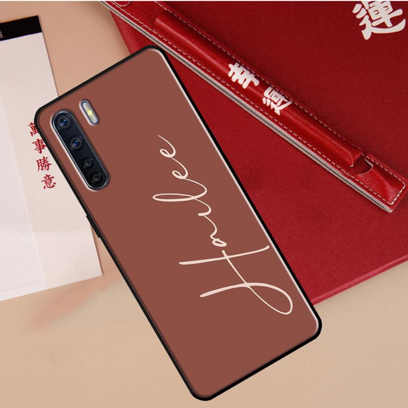 Pastel Name Custom Initials Cover For OPPO A96 A76 A16 A17 A57 A77 A57s A15 A5 A9 A31 A53 A52 A72 A93 A54 A74 A94 Case