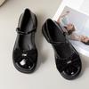 Mary Jane Small Leather Shoes Women's Autumn New Bow with Light Thick Heel Single Shoes