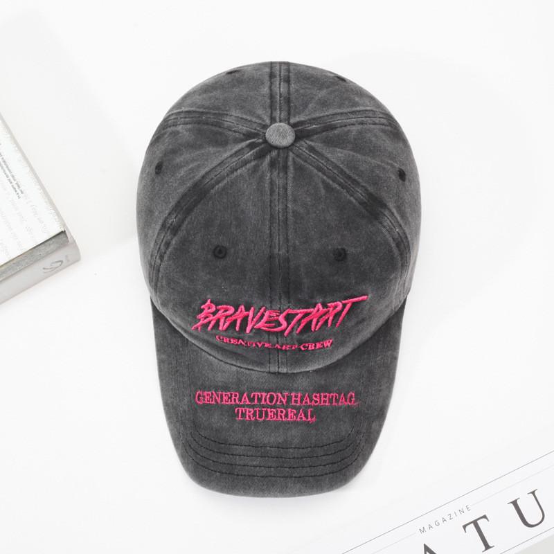 Cotton Baseball Cap With Embroidered Letters Sunshade Adjustable For Spring Summer Men Women