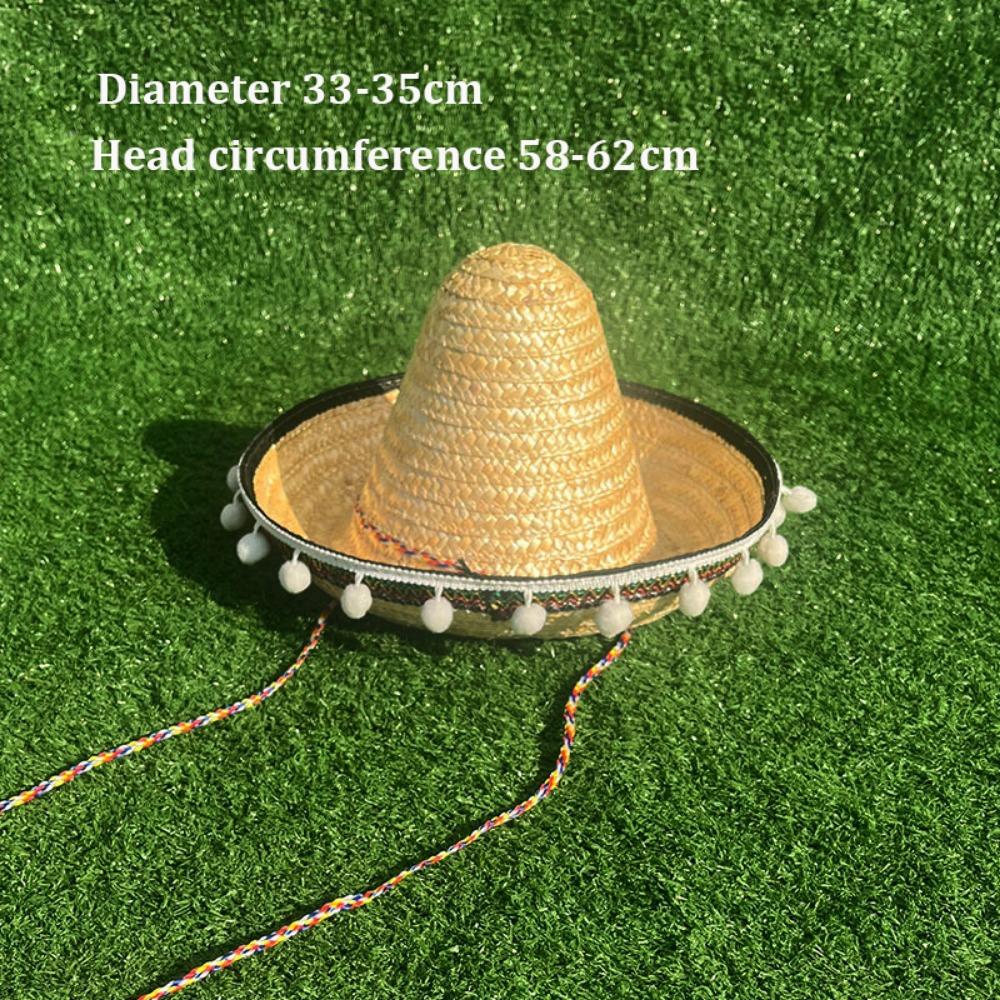Colorful Straw Hats Mexican Style Men Women Summer Hats New Wide Brim Hats  for Halloween Party