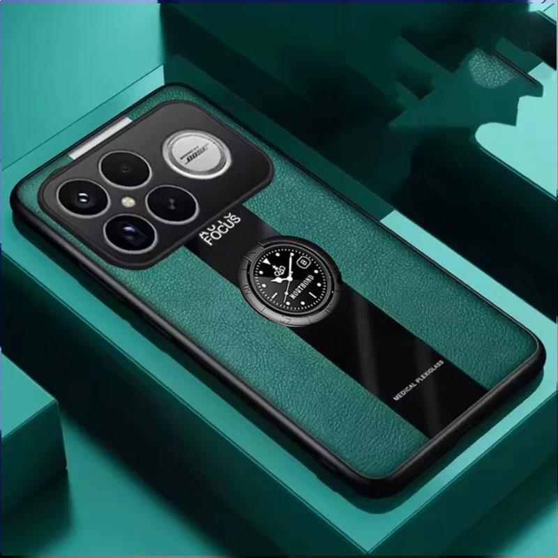 Case For POCO F8 Pro F8Ultra PU Leather Magnetic Holder Shockproof Cover For Redmi K90 K90Pro Max Matte Silicone Bumper Shell