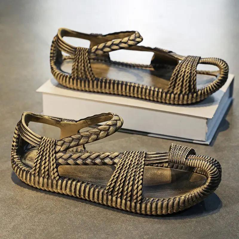 Shoes for Men Casual Man Sandals Open Toe Flat New Design 2024 Luxury Designer Non-slip Summer Outdoor 39 Daily Use Stylish Buy