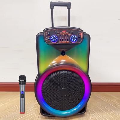 1500W špičkový výkon Bluetooth reproduktor Bezdrátový sloupový Přenosný 15palcový trolley Audio Outdoor 40W Bass Karaoke Partybox S mikrofonem FM