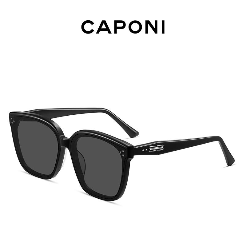 CAPONI Fit Over Sunglasse Polarized Women High Quality TR Goggles Outdoor Driving Frame Cover Acetate UV400 Sun Glasses CP35001 Black-Polarized