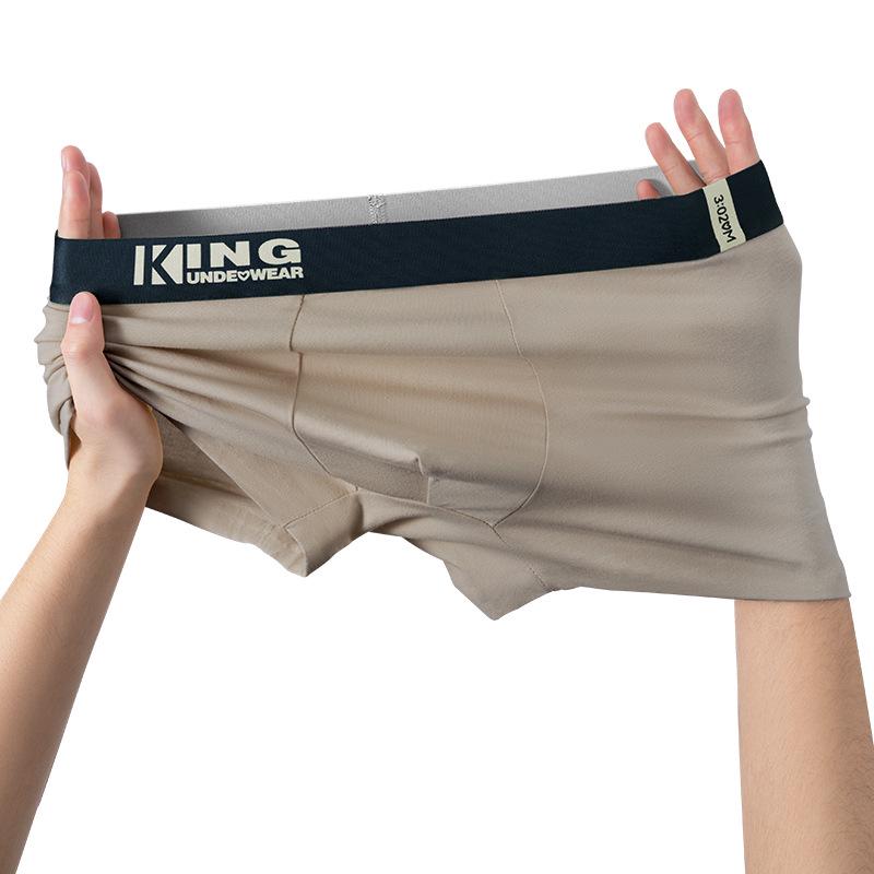 Men's Trendy Color Block Cotton Boxer Briefs with Antibacterial Breathable Crotch and Comfortable Plus Size Design.