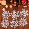 White Snowflake Ornaments, 6 Pack Large Plastic Snowflake Decorations Snowflakes Christmas Decorations, Hanging Snowflake Decorations for Winter