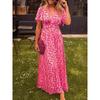 PEYWOW Women's Fashion Summer Spring Short Sleeve V-Neck  Casual Dresses