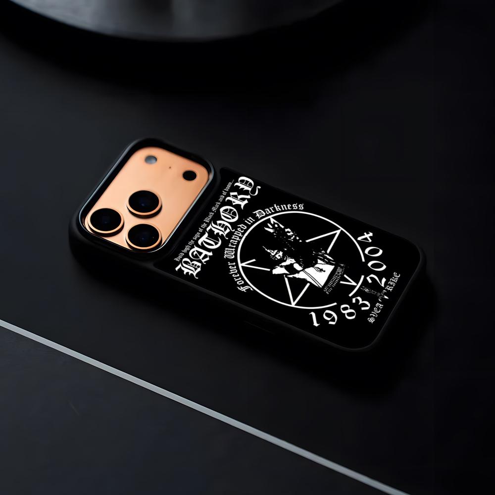 

Bathory Band Phone Case For IPhone 17 16 15 14 13 12 Pro Max Plus Black Frame Hard Shell iPhone 16