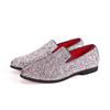 Fashion All-match Male Slip on Flats New Personality Stylish Moccasins Punk Style Low Heeled Loafers Shiny Men Casual Walking Shoes