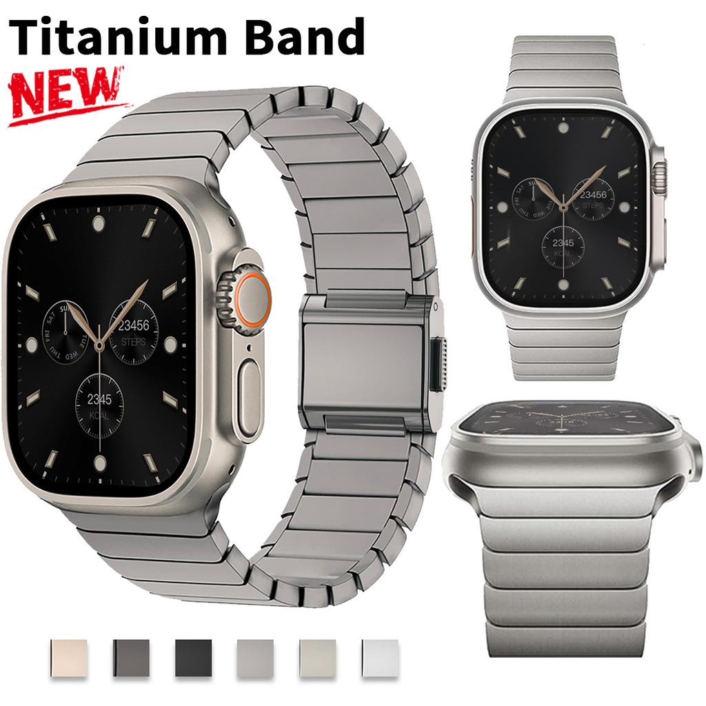 Men Titanium Bracelet for Apple Watch Band Ultra 3/2/1 49mm 11 10 46mm Magnetic Buckle Strap for Iwatch Series 9 8 7 SE 44 45mm