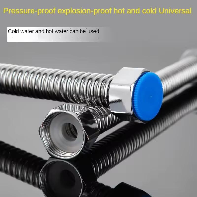 20/40/60/100/150/200cm G1/2 Inch 304 Stainless Steel Flexible Bellows High Pressure Explosion-proof Hose Cold and Hot Water Pipe