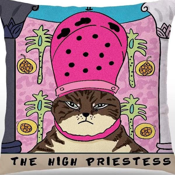 Kitten Gift Pillowcase Cute Pet Printed Linen Pillow Cushion Cover Bedside Living Room