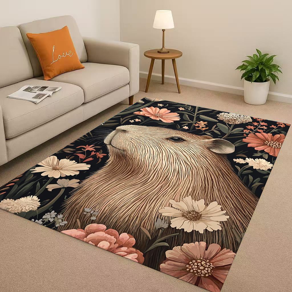 

Kawaii Capybara Art Cartoon Living Room Non-Slip Area Rug Soft Carpet for Bedroom Playroom Sofa , Easy Clean Home Decor Doormat 40x60cm( 15x23in )