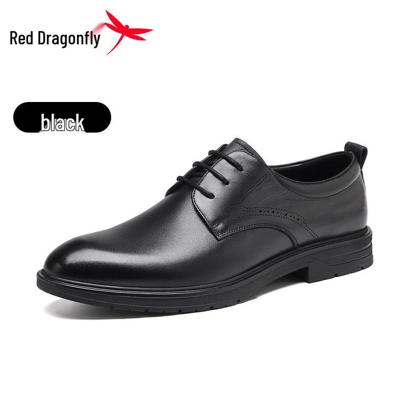 Red Dragonfly Genuine Leather Men s Height Increasing Derby Shoes - Business Formal & Wedding Groom Style 41 чёрный