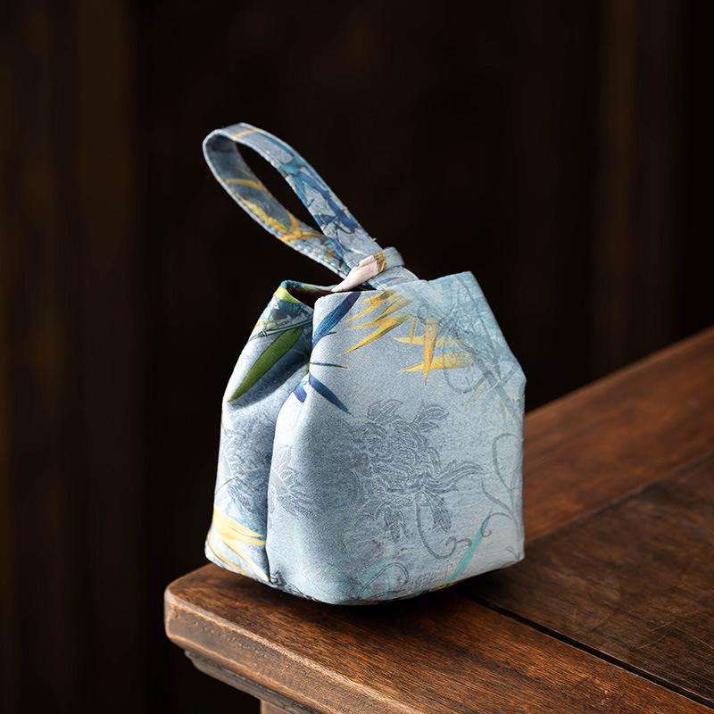 Chinesische Retro-Teetasse Kordelzug Stoffbeutel Reise Tragbare Aufbewahrungstasche Verpackung für Teeset Teekanne Tasche Tee Werkzeug Teegeschirr Neu