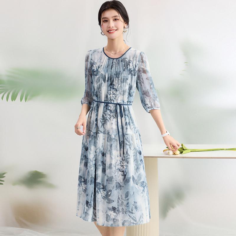 100% Silk Mulberry Silk Double Crepe Dress