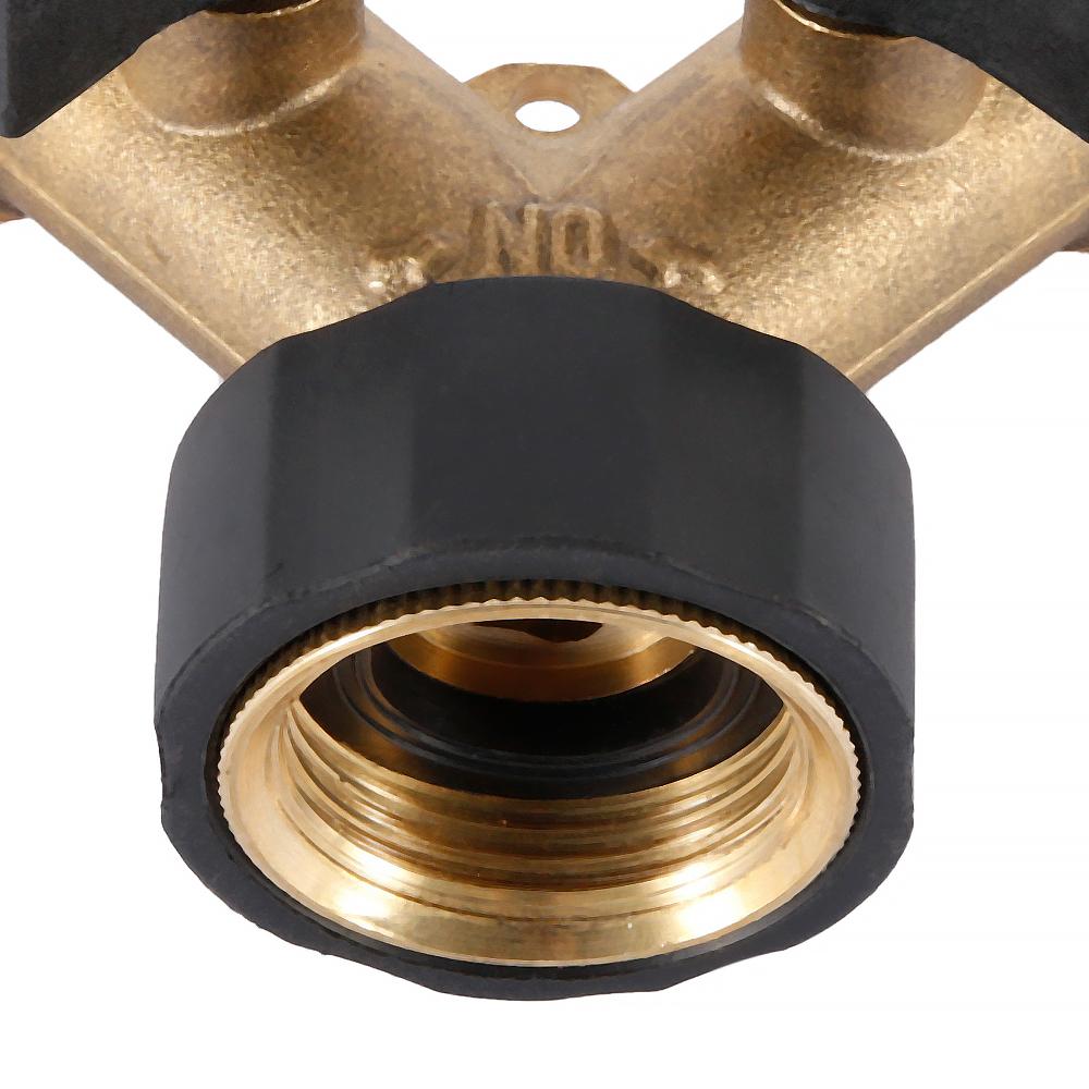 Garden Hose Splitter 2 Way Garden Water Distributor Solid Brass Y Valve Hose Connector Garden Water Hose Adapter 3/4 Inch Thread