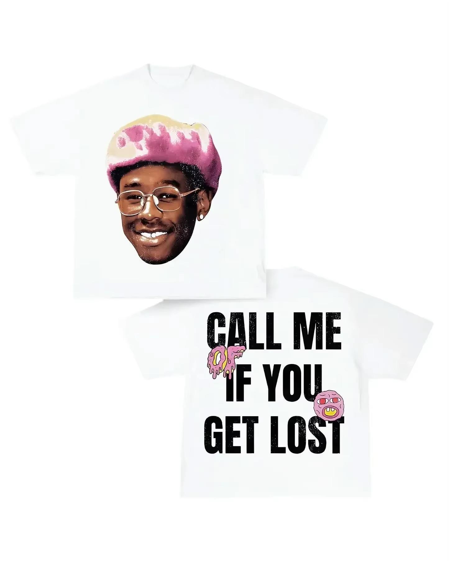 

Футболки с коротким рукавом в стиле ретро хип-хоп с принтом Лето 2025 Мужские Женские Tyler The Creator Call Me If You Get Lost Хлопковые футболки с эскизом 4XL