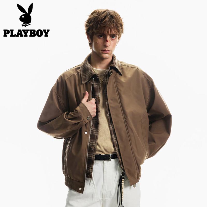 

PLAYBOY Men s Faux Two-Piece Plaid Lapel Jacket M