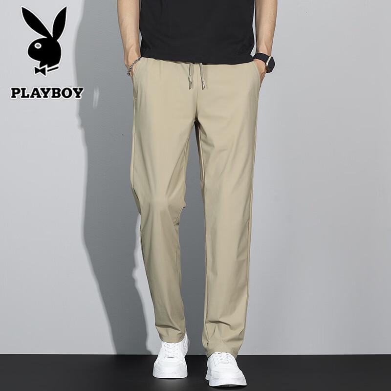 Playboy Men s Summer Ice Silk Quick-Dry Casual Sport Pants 3XL