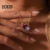 Dainty Pendant Necklace Birthstone Heart Necklace, Birth Stone And Flower Jan To Personalized Jewelry Dec Floral Birthday Gift for Mom Wife