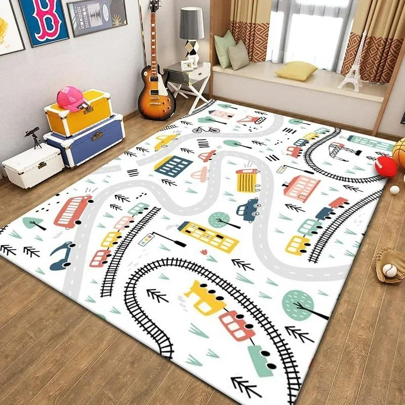 Cartoon Game Carpet Large Rugs for Children Bedroom Decor Living Room Sofa Area Rug Non Slip Baby Crawling Mat Home Decoration
