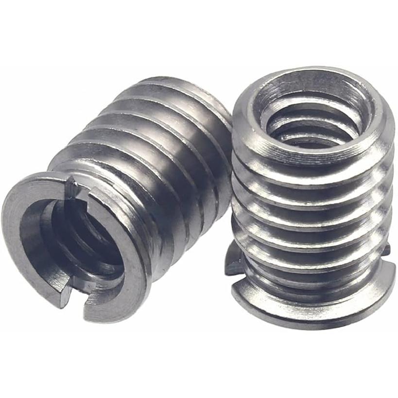 Stainless Steel 1/4 -20 Female to 3/8 -16 Male Convert Screw Adapter 2 Pieces 12.5mm Height 8mm
