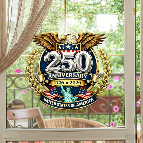 250th Anniversary USA Window Sticker Patriotic 4th of July Window Decal 1776-2026 American Independence Commemorative Sticker for Car Truck Home