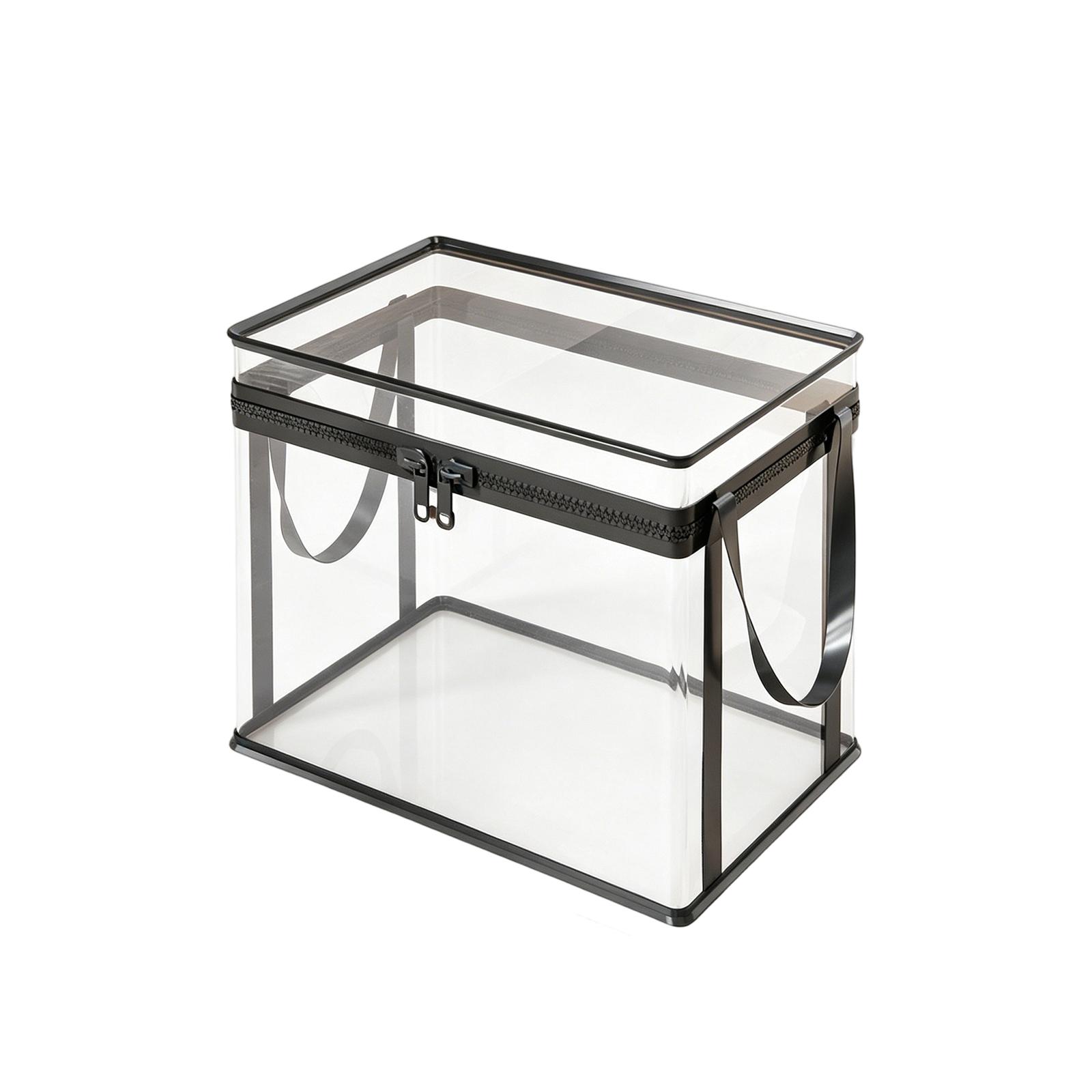 

Transparent Storage Box Medium Size Dustproof Thickened Clear Clothing Organizer with Zipper and Carrying Handles Suitable for Home and Travel One Size