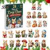 Decorative Figurine Set 2026 Corgi Christmas Advent Calendar, 24 Days Acrylic Dog Ornaments Countdown 2D Holiday Box Pendants for Xmas Tree,