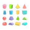 16Pcs Folding Geometric Shapes Manipulatives Toy Educational Cone Sphere 3D Shape Blocks for