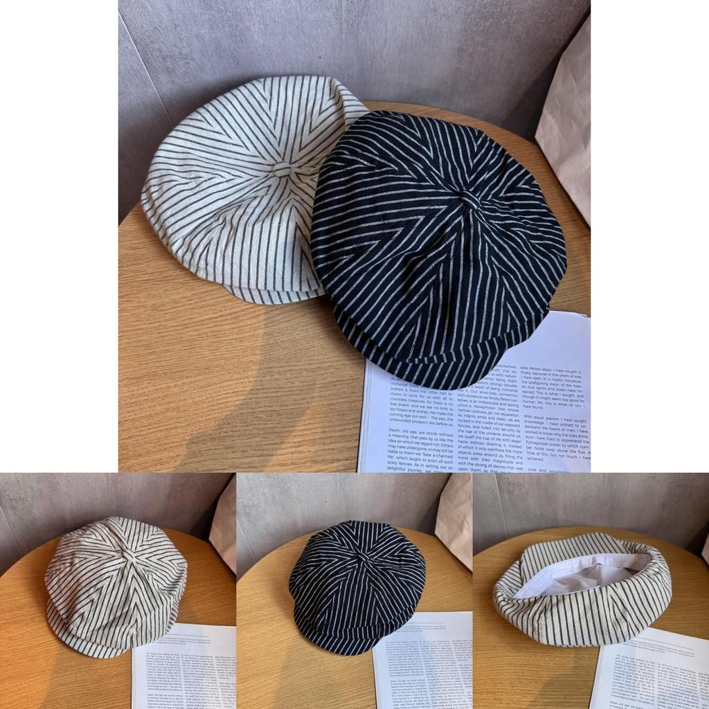 Artistic Retro Eight Sided Hat With Breathable Cotton Fabric For Ladies Sunshade And Style