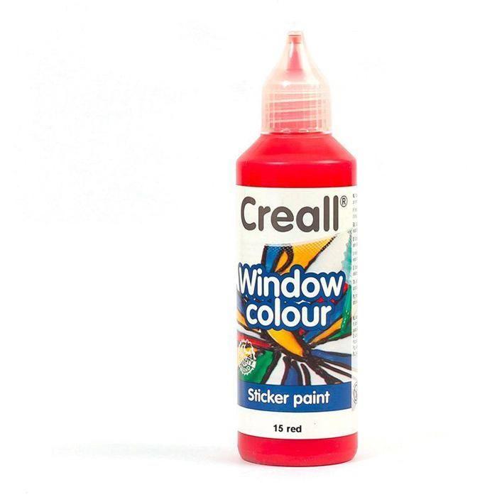 Peinture repositionnable pour vitres Creall Glass 80 ml - rouge rosso
