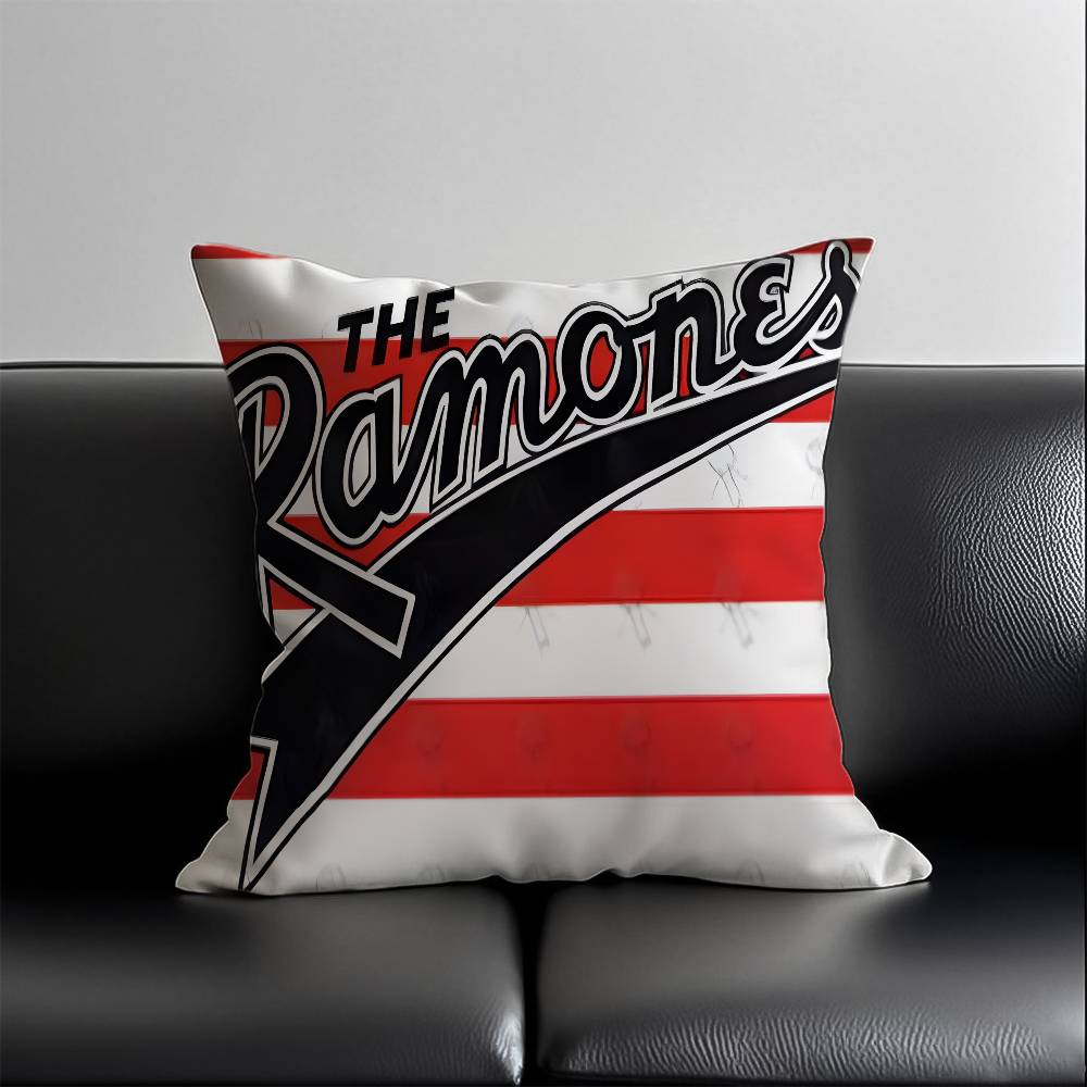 Rock R-Ramones Pillow Case Skin-Friendly And Comfortable Fabric Pillowcase Lnvisible Lilky Zipper
