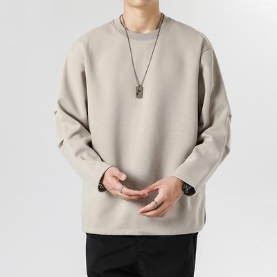 Herren Oversized Rundhals-Sweatshirt - Leichter weicher Stoff, lässiger lockerer Pullover mit Seitenschlitz-Detail für Streetwear und Alltag