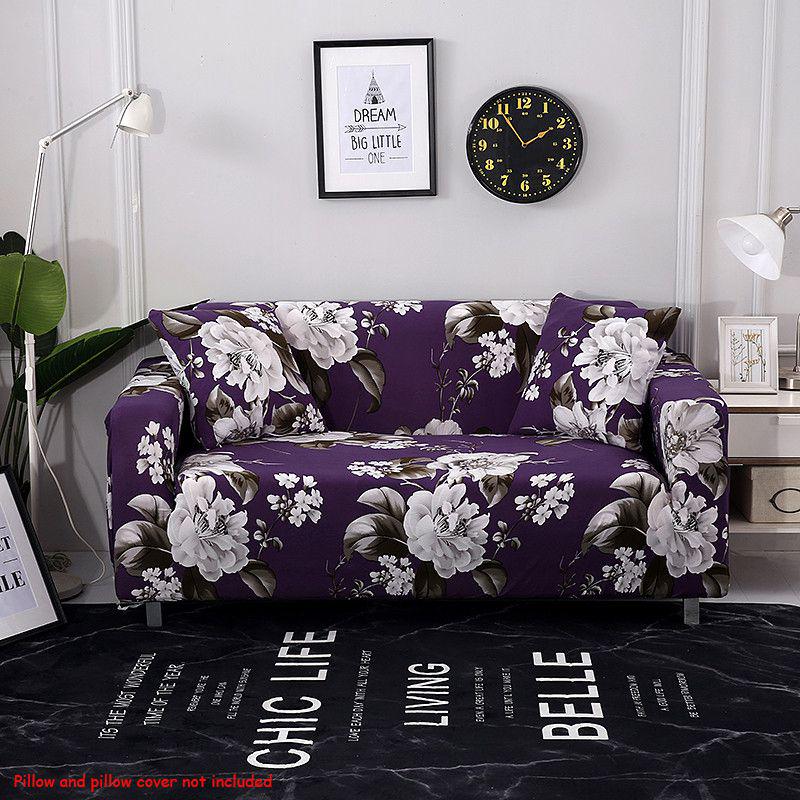 

Чехол на диван стрейч противоскользящий чехол для дивана моющийся протектор для мебели Purple,3 Seater