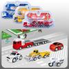 Plastic Fire Truck Model Toy Set for Kids Engineering Construction Pull Back Car Creative Educational Gift for Boys Birthday